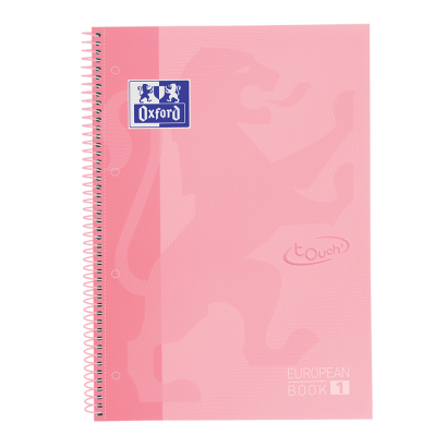 OXFORD TOUCH Europeanbook 1 WRITE&ERASE - A4+ - Extra harde kaft - Microgeperforeerd spiraal notitieboek - 5x5 - 80 Pagina's - SCRIBZEE - FLAMINGO ROZE - 400117272_1100_1686201437