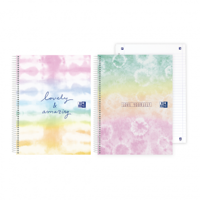 OXFORD TIE DYE Europeanbook 0 - A4+ - Capa Extradura - Caderno espiral microperfurado - Pautado - 80 Folhas - SCRIBZEE - 2 modelos - 400160852_1201_1649419176