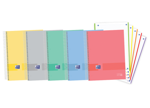 OXFORD & YOU Europeanbook 5 - A4+ - Capa Extradura - Caderno espiral Microperfurado W&E - Pautado - 120 Folhas - SCRIBZEE - CORES ESCURAS - 400161736_1200_1686175043
