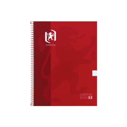 EUROPEAN CLASSIC Europeanbook 1 - A4+ - Cubiertas Extraduras - Cuaderno argollado microperforado - Raya - 80 Hojas - SCRIBZEE - ROJO - 400163200_1100_1686186968