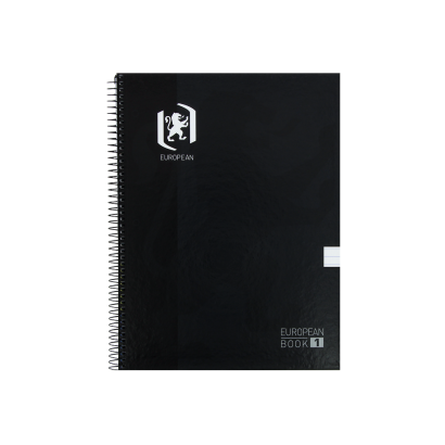 EUROPEAN CLASSIC Europeanbook 1 - A4+ - Cubiertas Extraduras - Cuaderno argollado microperforado - Raya - 80 Hojas - SCRIBZEE - NEGRO - 400163201_1100_1686186989
