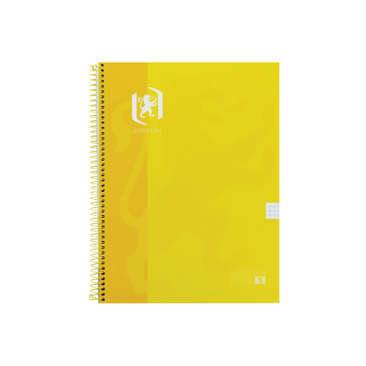 EUROPEAN CLASSIC Europeanbook 1 - A4+ - Cubiertas Extraduras - Cuaderno argollado microperforado - Cuadrícula Chica 5x5 - 80 Hojas - SCRIBZEE - AMARILLO - 400163286_1100_1686187071
