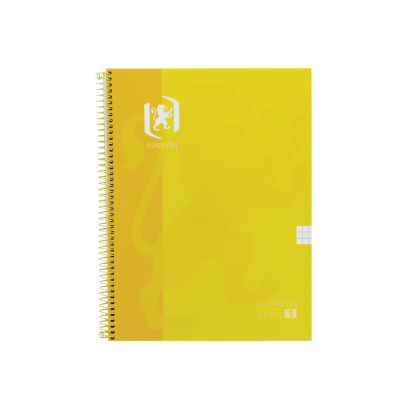 EUROPEAN CLASSIC Europeanbook 1 - A4+ - Cubiertas Extraduras - Cuaderno argollado microperforado - Cuadrícula Grande 7x7 - 80 Hojas - SCRIBZEE - AMARILLO - 400163290_1100_1686187151