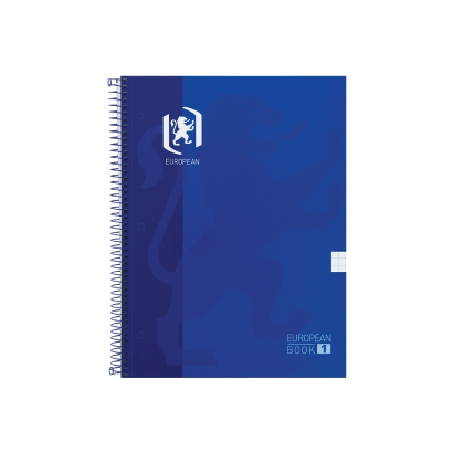 EUROPEAN CLASSIC Europeanbook 1 - A4+ - Cubiertas Extraduras - Cuaderno argollado microperforado - Cuadrícula Grande 7x7 - 80 Hojas - SCRIBZEE - AZUL MARINO - 400163291_1100_1686187168