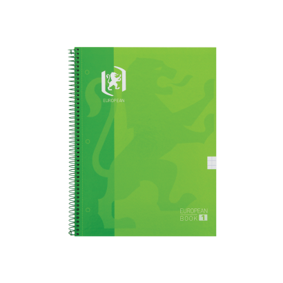 EUROPEAN CLASSIC Europeanbook 1 - A4+ - Cubiertas Extraduras - Cuaderno argollado microperforado - Cuadrícula Grande 7x7 - 80 Hojas - SCRIBZEE - VERDE - 400163292_1100_1686187188
