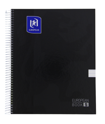 EUROPEAN CLASSIC Europeanbook 5 - Profesional - Cubiertas Extraduras - Cuaderno argollado microperforado - Raya - 120 Hojas - SCRIBZEE - NEGRO - 400178211_1100_1686225343
