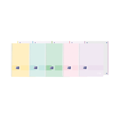 OXFORD LIVE & GO Europeanbook 1 - A4+ - Tapa de Plástico - Cuaderno espiral microperforado - 1 Línea - 80 Hojas - SCRIBZEE - COLORES PASTEL - 400187969_1200_1707391457